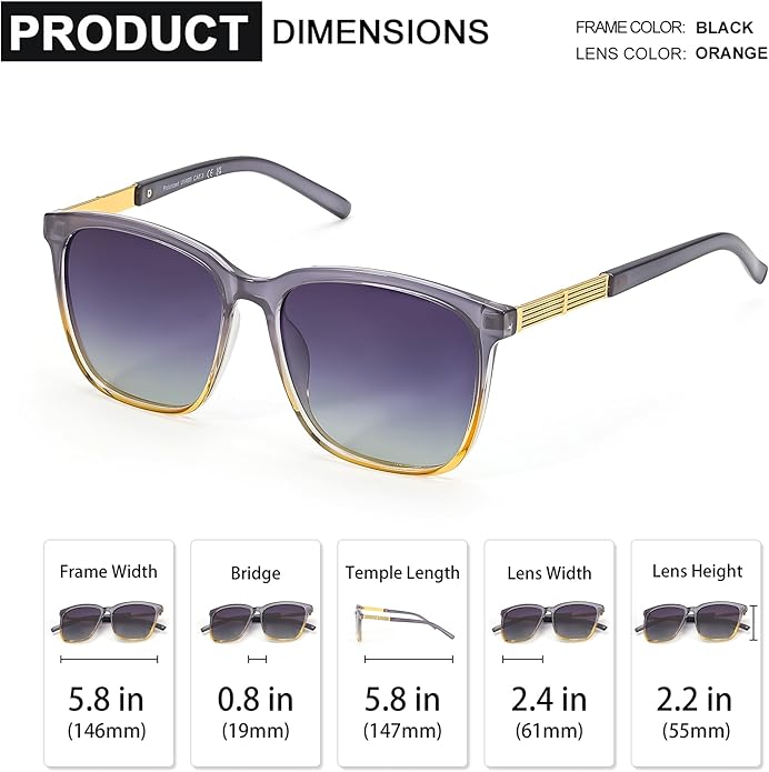 SIPHEW Oversized Square Sunglasses for Women|Lightweight Fashion Sunglasses 100% UV400 Protection|Trendy Mirrored Shade