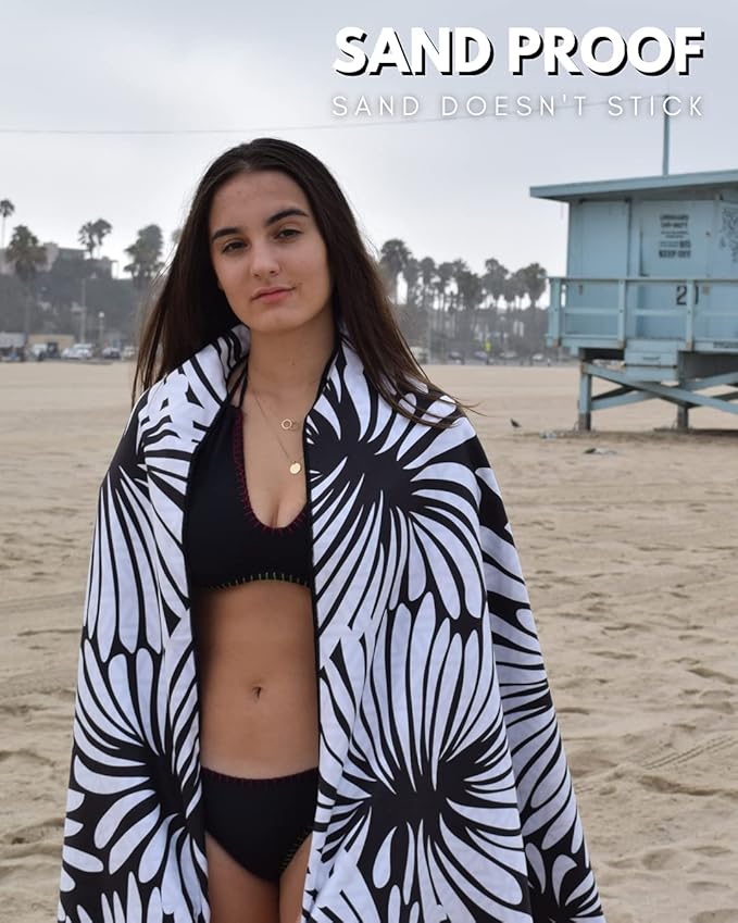 ECCOSOPHY Microfiber Beach Towel - Sand Free Towels are Quick Dry, Light Weight, Super Absorbent - Perfect Pool, Travel, Cruise, Camping Essentials - Oversized Extra Large for Adults 71x35 in