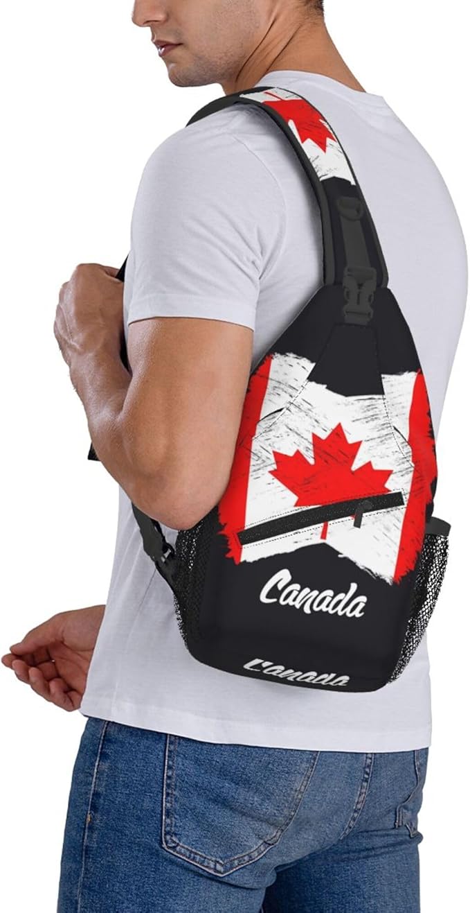 GJXFLSY Canada Flag Sling Backpack Crossbody Bag Casual Chest Bags Travel Hiking Daypack Shoulder Bag for Women Men