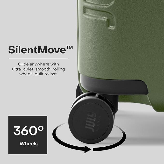 Carry On Essential - 20" Airline Approved Carry On Luggage with Wheels, Travel Suitcase for Men & Women - Premium Rolling Suitcase, TSA Lock, Polycarbonate Shell, Spinner Wheels - Moss