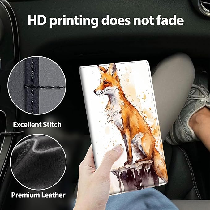 Car Registration and Insurance Holder, Leather Car Glove Box Organizer, Cool Car Accessories for ID, Driver's License Cards & Essential Document,business cards,Men&Women,Flowers/Skulls