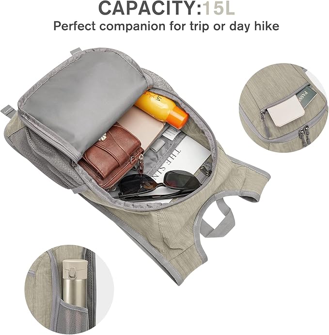 G4Free 10L/15L Hiking Backpack Lightweight Packable Hiking Daypack Small Travel Outdoor Foldable Shoulder Bag