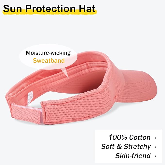 Sun Visor Hat Adjustable Velcro Outdoor Sports Cap for Men Women Adults