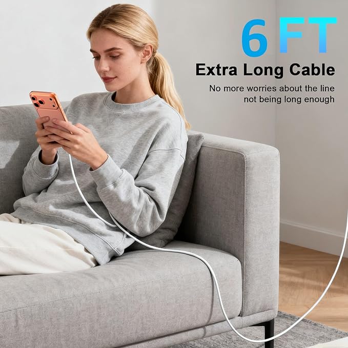 iPhone 17 16 15 Charger Fast Charging, 2 Pack 40W USB C iPhone 17 16 15 Pro Max Charger Block & 6FT Type C Charging Cable Cord for iPhone 17/Air/17 Pro/17 Pro Max/16/16 Pro/16 Pro Max/15/15 Pro Max