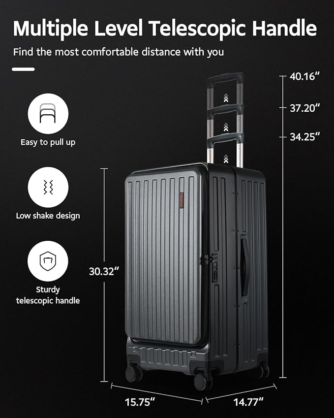 Checked Luggage, Large Suitcase 29 Inch Trunk Luggage with Spinner Wheels, Lightweight ABS+PC Hard Shell with Aluminum Frame, Top Opening, TSA Lock (Grey, 1PC)