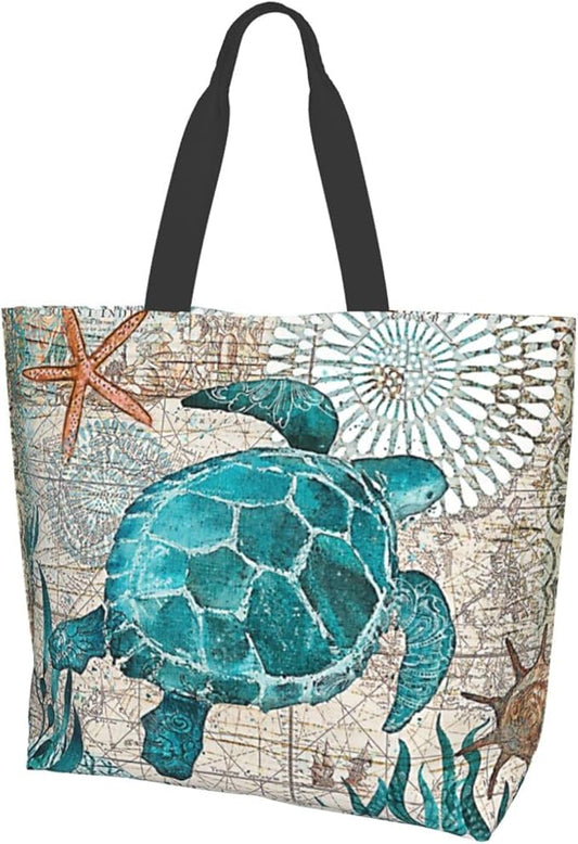 Large Tote Bag for Women Portable Beach Bag Reusable Grocery Bags Funny Gift Bag for Shopping Gym Travel