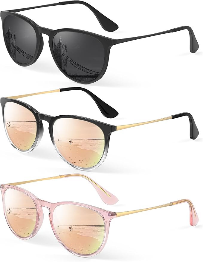 KALIYADI Sunglasses Womens Polarized Womens-Sunglasses: Trendy Sun Glasses with UV400 Retro Style for Party Beach Shopping