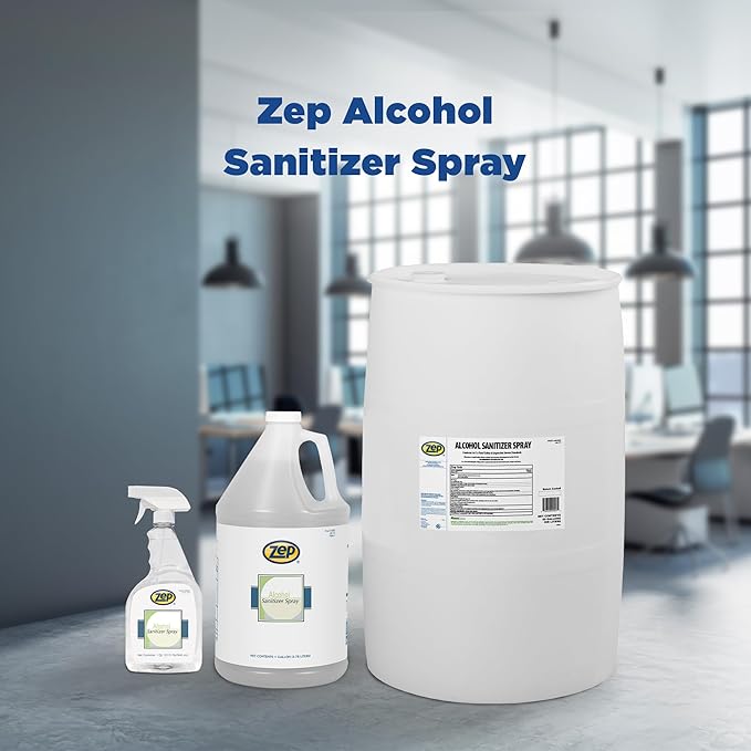 Zep Alcohol Hand Sanitizer Spray - 32 oz (Case of 12) 90001-70% Ethanol-Based, Non-Foaming for Dispensers, Manufactured in the USA