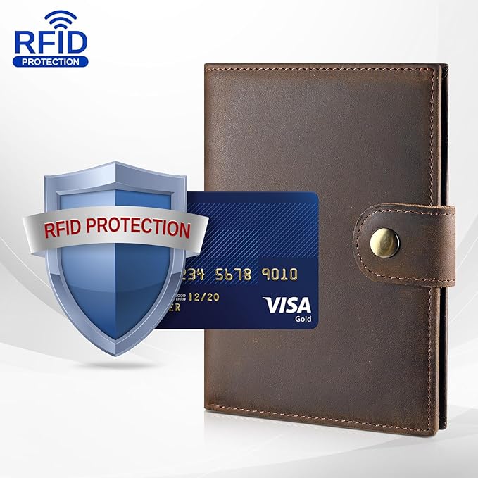 RFID Blocking Passport Wallet Travel Passport Holder Cover for Men and Women