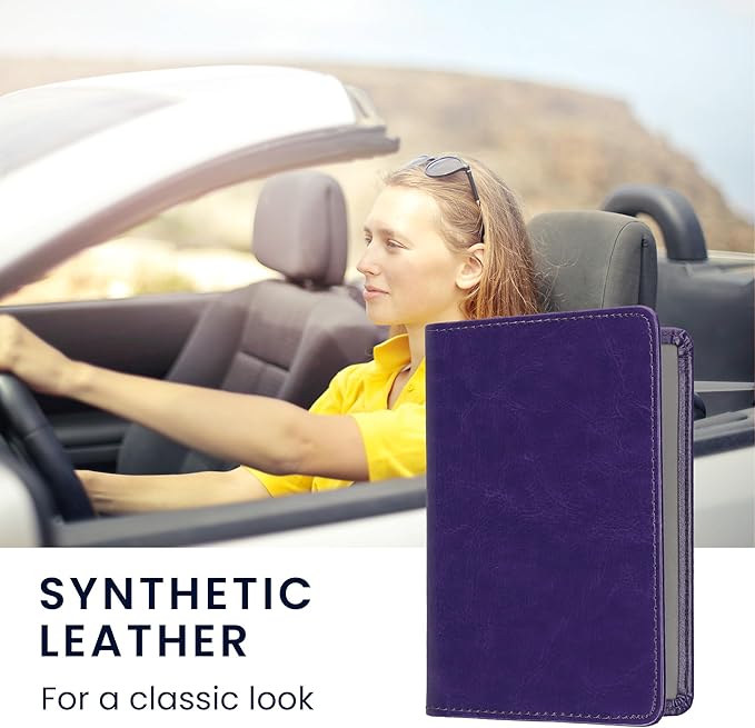 kwmobile Registration and Insurance Holder - Car Document Holder for Vehicle Documents and Cards - PU Leather - Black