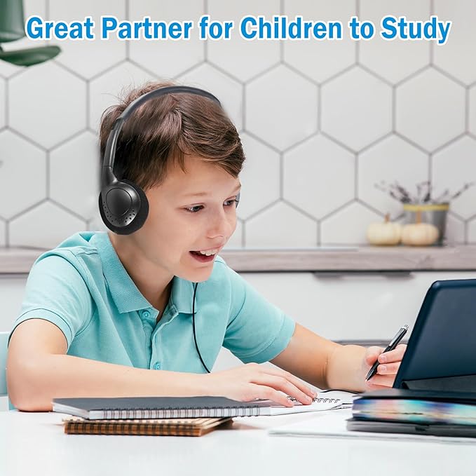 30 Pack Classroom Headphones for Kids, Bulk Headphones for Classroom Wired Over The Ear Headphones Adjustable with 3.5 mm Jack for School Library Student Children