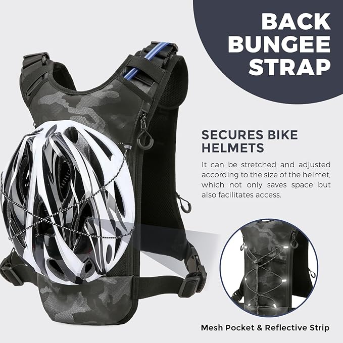 Criuage USA Original Patent Running Hydration Vest Backpack, Lightweight Chest Pack with 2.0L Water Bladder Bag Daypack for Hiking Running Cycling Race Marathon for Women Men