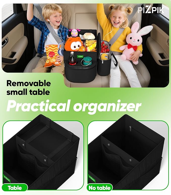 Large Car Seat Organizer with Removable Cooler Bag for the Front or Back Seat for Kids and Adults.Versatile for Use in Multiple Scenarios.
