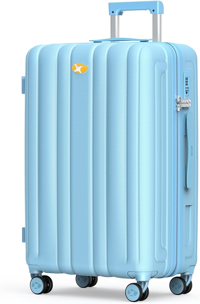 MGB Hardside Checked Luggage with Wheels, Lightweight Durable Medium Luggage with TSA Lock, PC Hard Shell Suitcase for Travel with 360°Double Spinner Wheels