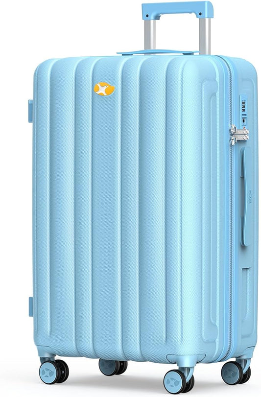 MGB Hardside Checked Luggage with Wheels, Lightweight Durable Medium Luggage with TSA Lock, PC Hard Shell Suitcase for Travel with 360°Double Spinner Wheels
