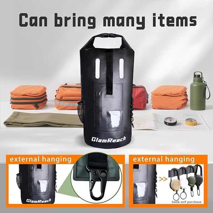 80L Dry Bag for Men - Heavy Duty Waterproof Backpack, Large Roll Top Rip-Resistant Rucksack for Kayaking, Camping, Boating, Hiking, Fishing & Travel with 2L dry bag
