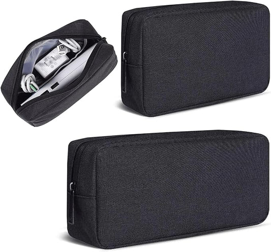 Electronics Accessories Case, Electronic Organizer Travel Cable Accessories Bag, Portable Waterproof Storage Bag for Hard Drive,Power Bank,Chargers,Mouse,Various Accessories(Small+Big-Black)