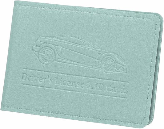 HARFINGTON Car Registration and Insurance Holder PU Leather Vehicle Glove Box Organizer Storage Accessories Car ID Holder with 6 Pockets for License ID Card Bank Card Documents, Blue