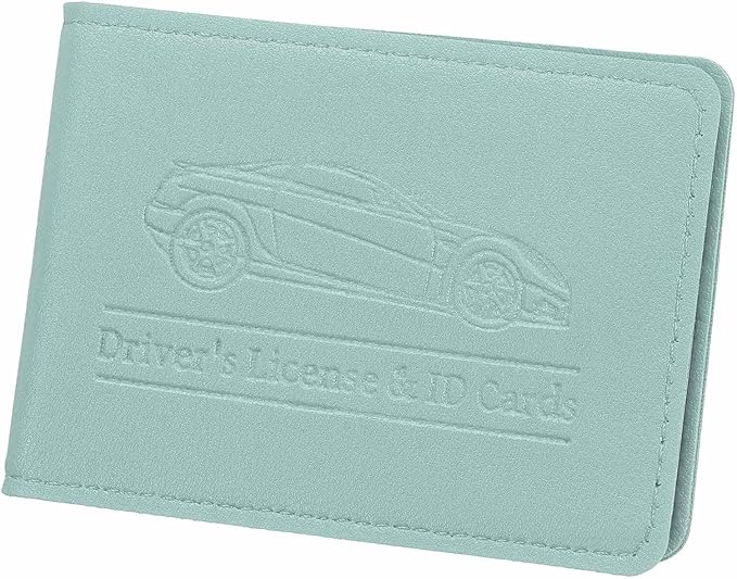 HARFINGTON Car Registration and Insurance Holder PU Leather Vehicle Glove Box Organizer Storage Accessories Car ID Holder with 10 Pockets for License ID Card Bank Card Documents, Blue