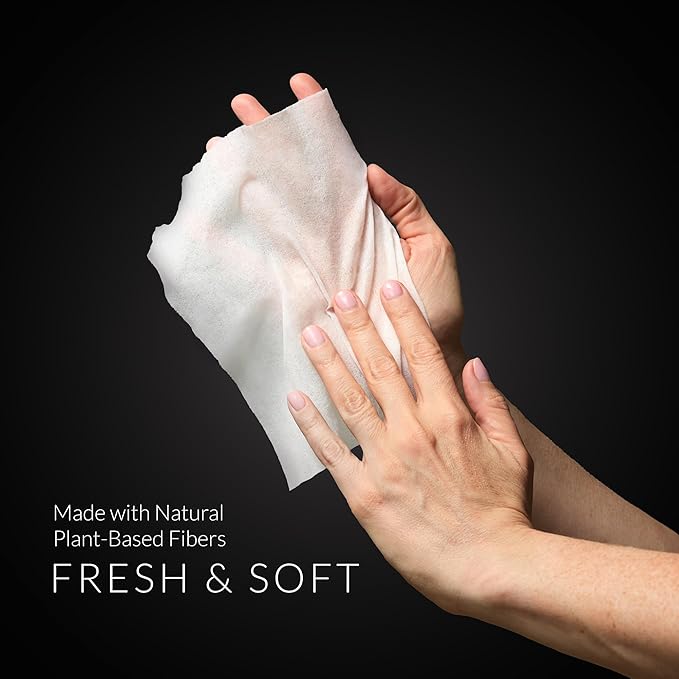 Noshinku – Bergamot Hand Sanitizer Wipes, 6-Pack (90 Towelettes) – Resealable Travel Wipes with Ethyl Alcohol, Aloe & Green Tea, Plant-Based Fiber, Essential Oil Scents, Cruelty-Free & No Dyes