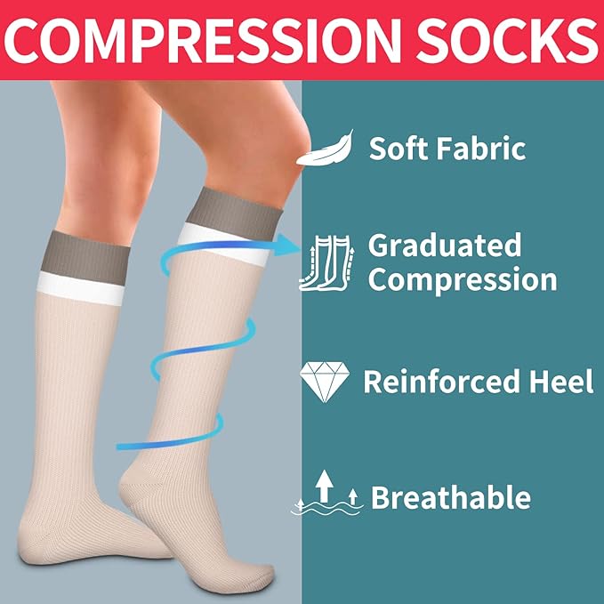 Laite Hebe 4 Pairs-Compression Socks for Women&Men Circulation-Best Support for Nurses,Running,Athletic