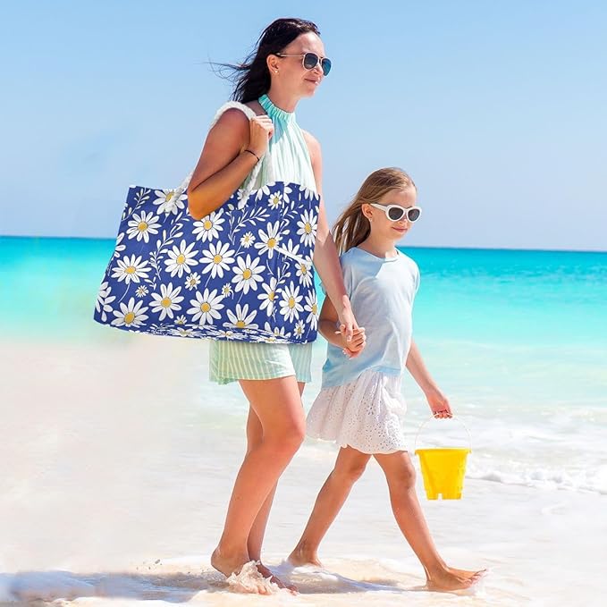 senya Large Beach Shoulder Bags Canvas Tote Water Resistant for Gym Travel Daily