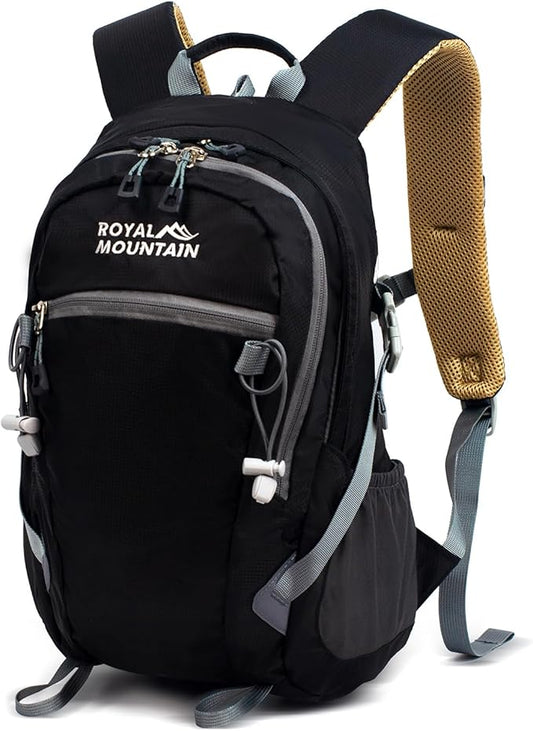 Hiking Backpack With Rain-cover, 20L Travel Backpacks For Women Men, Camping Daypack Backpacks Lightweight, Durable Hiking Backpack Fit For Camping, Daily Commuting, Short Trips (Black)