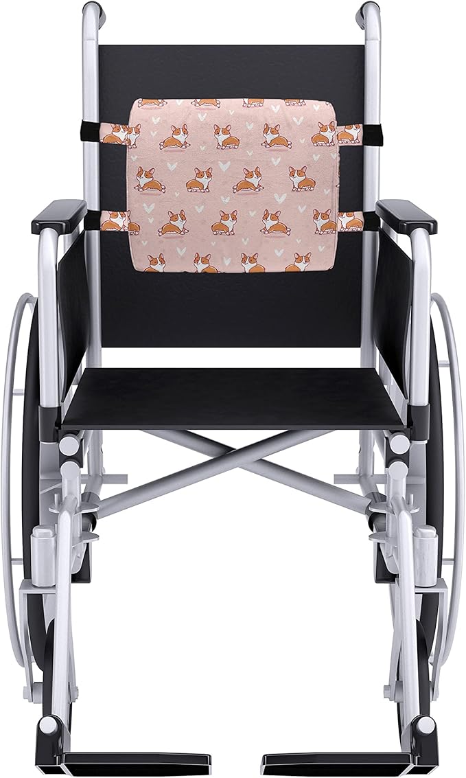 Ambesonne Dog Lover Lumbar Back Support Pillow, Little Corgi Jumping Running and Standing Cartoon Hearts Background, High Density Foam for Office Chairs Car Seats, 14" x 13", Coral Orange White