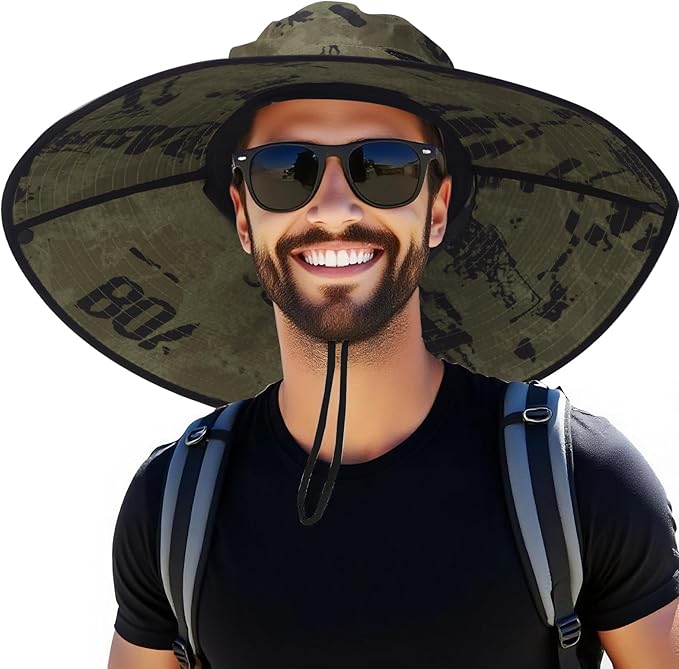 Super Wide Brim Fishing Hat for Men and Women,UPF50+ Waterproof Bucket Hat for Fishing, Hiking, Camping