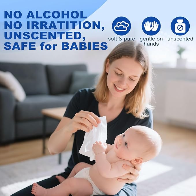 64 PCS Mini Wipes Wet Travel Size,Hand Wipes Travel Size for Adults, Kids & Babies,Unscented, Alcohol Free, Paraben Free for Wedding Travel Homeless Restaurant Barbecue 8 Count (Pack of 8)