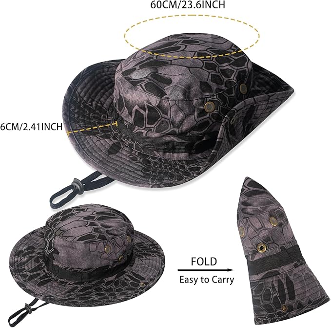 Sun Hats for Men Women Boonie Hat UPF 50+ Bucket Hat Wide Brim UV Protection Fishing Hiking Safari Outdoor Hats