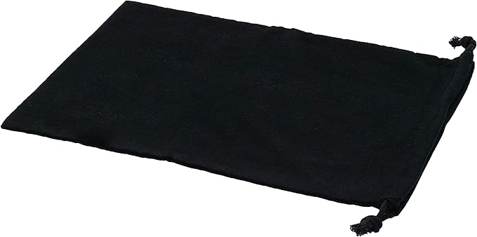 ZENPAC Shoe Bags for Storage, Black Duster Flannel Drawstring Pouch, Washable Breathable Cotton Fabric Cloth for Boots, Travel, Luggage, 12x17, 2 Pack