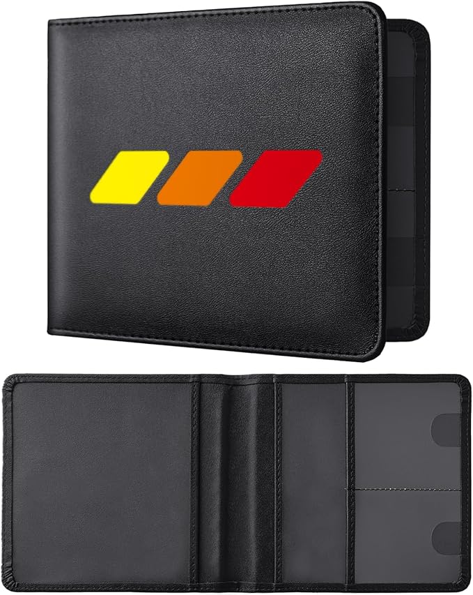 Tri-Color Sports Car Leather Registration and Insurance Holder, Vehicle Glove Box Car Organizer, with Magnetic Shut for Cards, Driver License for 3 Colors Cars Owner