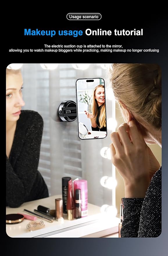 Fostex 2025 Upgraded Vacuum Magnetic Phone Stand,Double Sided Extension 360°Portable Phone Mount,Foldable Portable Vacuum Phone Holder Magnet, Magnetic Cell Phone Holder for iPhone 16/15/14/13/12