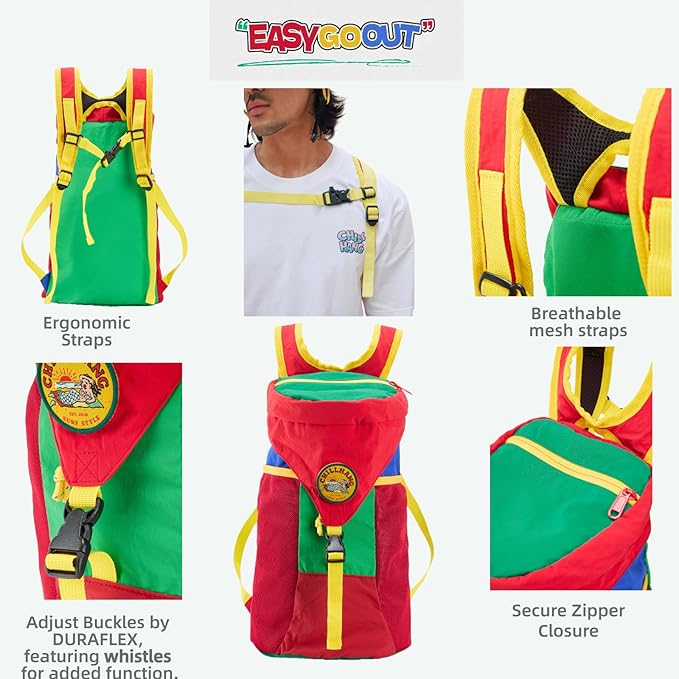 Packable Backpack, Lightweight Hiking Daypack for Men & Women, 18L Foldable Water-Resistant Small Backpack with Color Block Design for Outdoor Trekking Camping Trav