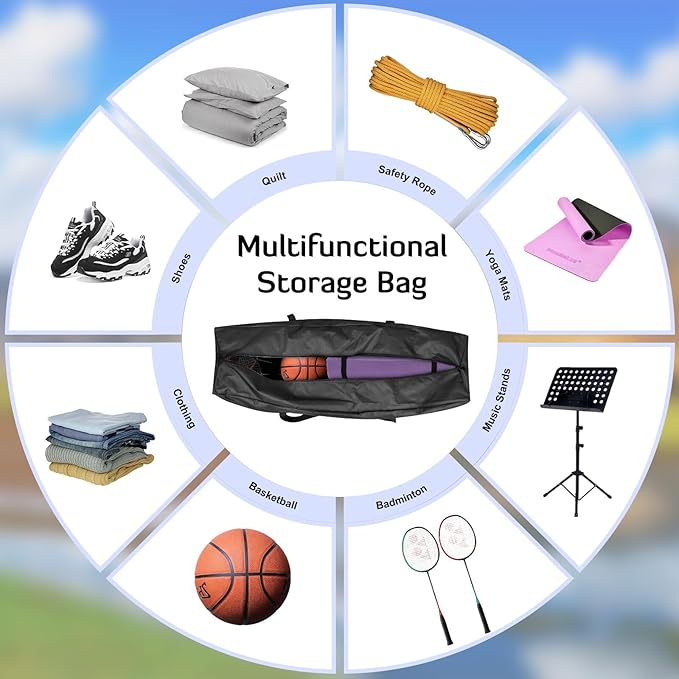 INFANZIA 50inch Sports Duffel Travel -138L Extra Large Duffel Luggage Bag with Upgrade Zipper, Water Resistant & Foldable Equipment Storage Bag for Camping Tent Tripod Fishing