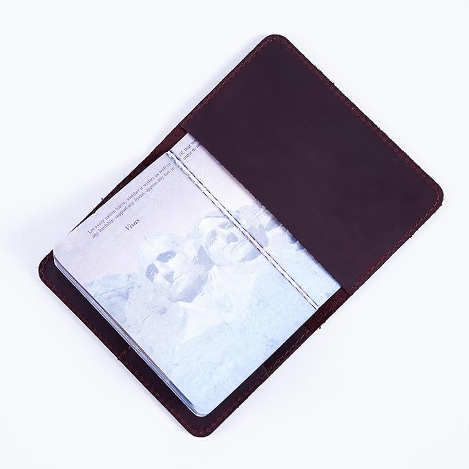 INCARNE US Passport Cover Clear - Travel Passport Wallet - Leather Passport Holder for Men Women Family with Card Slots & Note Compartmen - Sleeve Protector - Genuine Leather - Vintage Burgundy