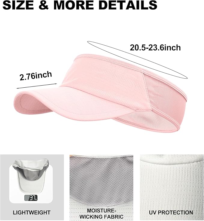 Sun Visor Hats for Men Women Lightweight Portable Stretchy Sun Hat for Running Tennis Golf