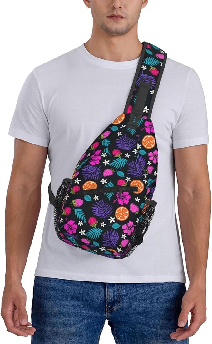Hawaii Tropical Palm Sling Backpack Crossbody Bag Casual Chest Bags Travel Hiking Daypack Shoulder Bag for Women Men