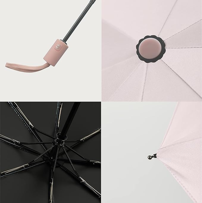 BAODINI Small UV Protection Travel Umbrella Compact for Rain and Sun UPF 50+ Windproof Portable 42 inch Umbrella for Women and Men