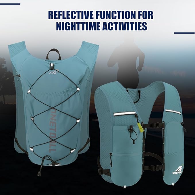 Running Vest for Women & Men, 6L Hydration Backpack with 2L Water Bladder, Lightweight Water Backpack for Trail Running, Marathon, Hiking, Cycling, Jogging, Adjustable Fit