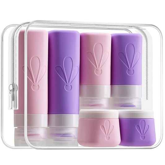 INSFIT Silicone Travel Bottles Set, 6 Pack Travel Size Toiletries, Leakproof Travel Bottles for Toiletries, Travel Accessories for Women, Airplane Travel Essentials, Travel Containers for Toiletries