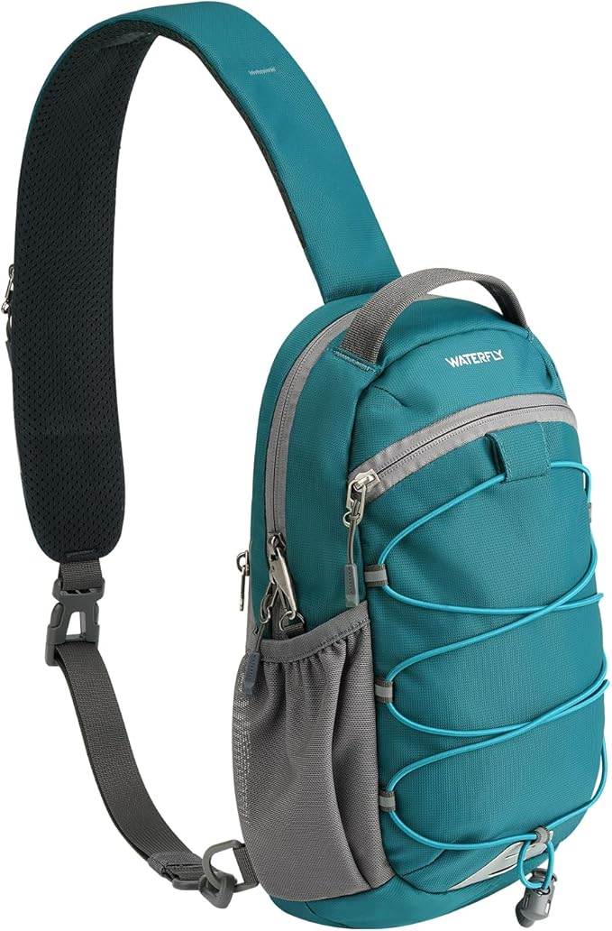 WATERFLY Small Crossbody Sling Bag: RFID Blocking Anti Theft Sling Backpack Chest Bag Travel Hiking Daypack Man Woman