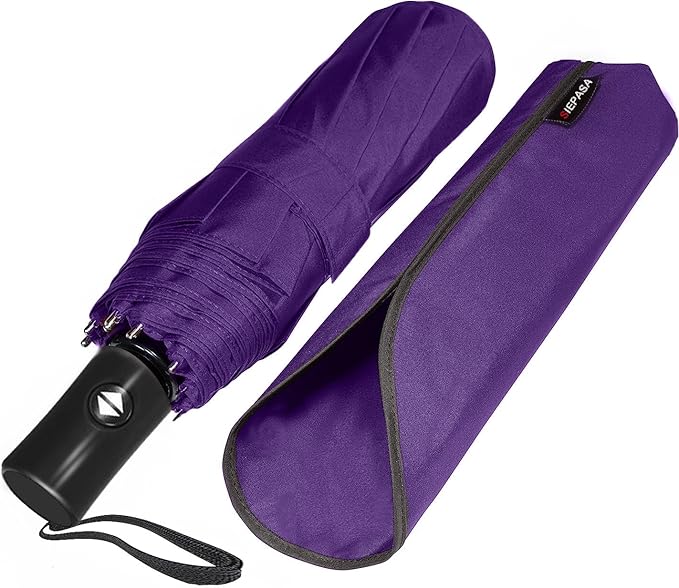 SIEPASA Windproof Travel Compact Umbrella-Automatic Umbrellas for Rain-Compact Folding Umbrella, Travel Umbrella Compact, Small Portable Windproof Umbrellas for Men Women Teenage. (Purple)