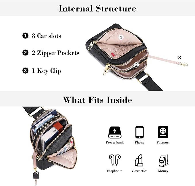 INICAT RFID Blocking Sling Bag Anti Theft Crossbody Bags Women Valentine's Day Gifts Travel Purses Vegan Leather