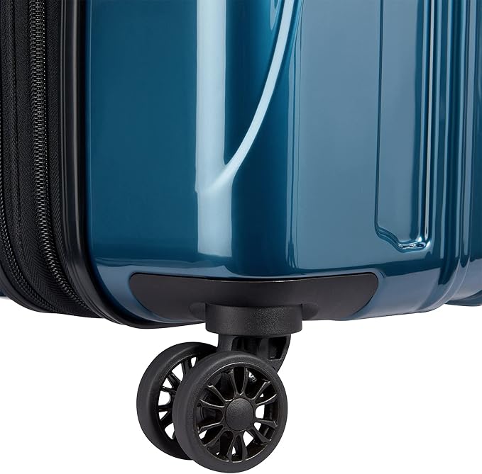 DELSEY PARIS Helium Aero Hardside Expandable Luggage with Spinner Wheels, Teal, Checked-Large 28 Inch