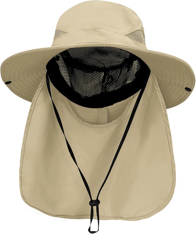 PFFY Sun Bucket Hats for Men Women 3” Wide Brim UPF 50+ Fishing & Beach Hat