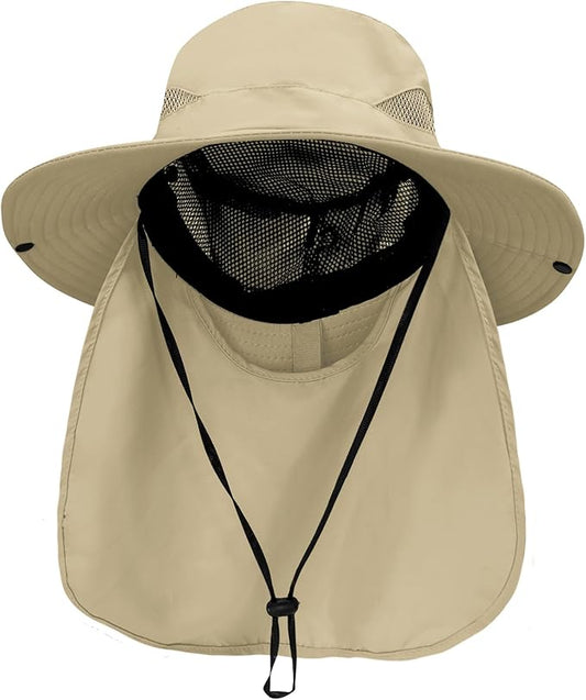 PFFY Sun Bucket Hats for Men Women 3” Wide Brim UPF 50+ Fishing & Beach Hat