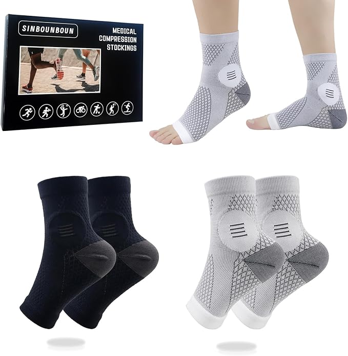 2 Pairs Mixed Colors Neuropathy Socks For Women & Men，Nano Neuropathy Socks，Diabetic Open Toe Foot Sleeves Elastic Sock，Compression Socks，Sleep Socks