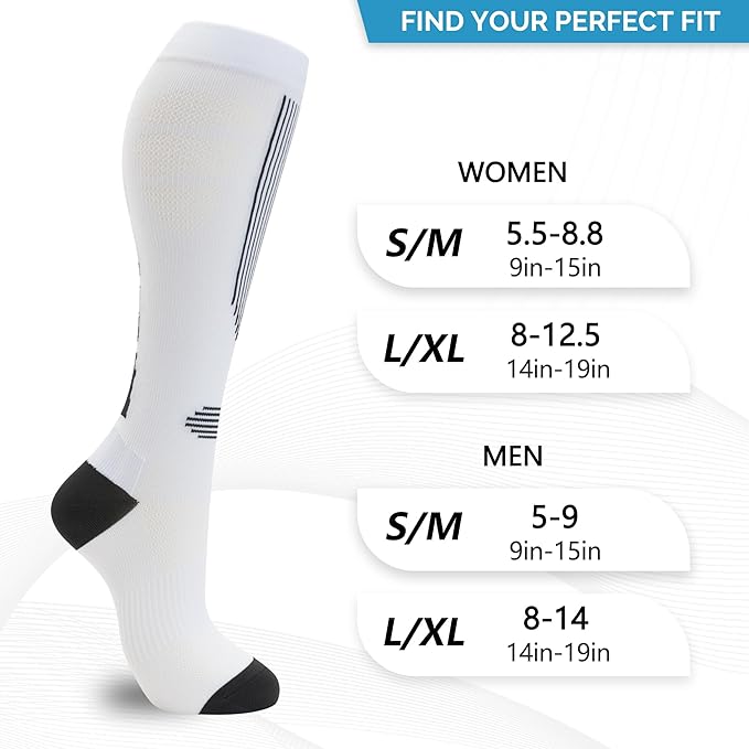 fenglaoda Compression Socks for Women Men 3 Pairs Graduated Compression Support Circulation Socks for Nurses